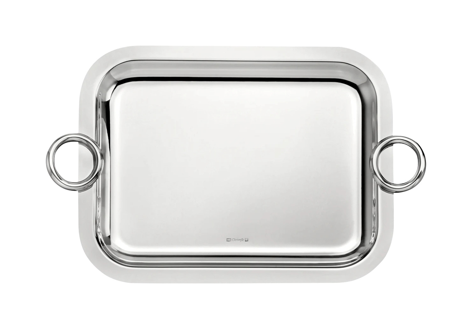 Поднос прямоугольный с ручками VERTIGO 26х20 см посеребрение Christofle B04200304