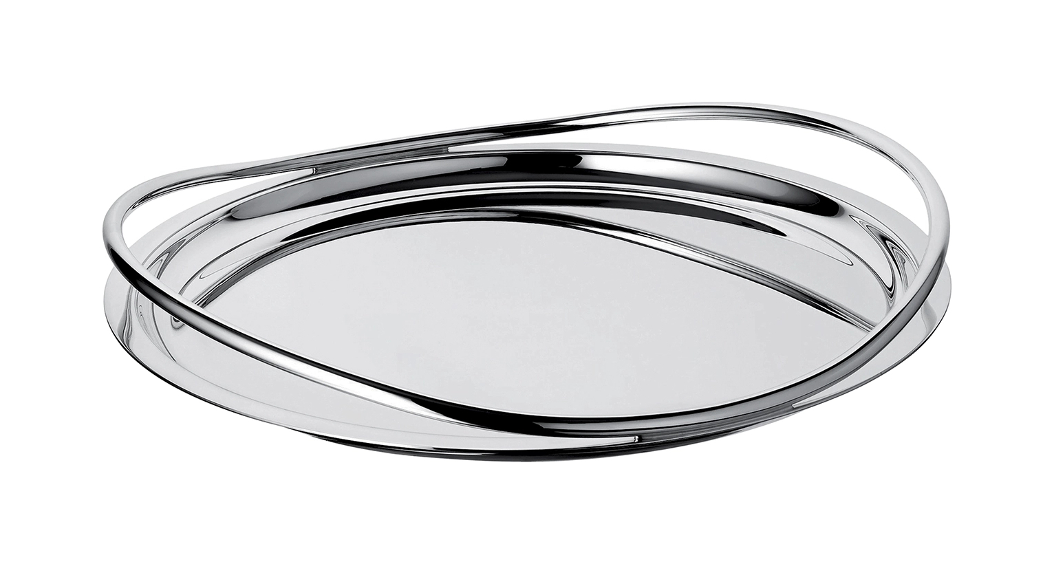 Поднос VERTIGO 39 см круглый с ручками сталь