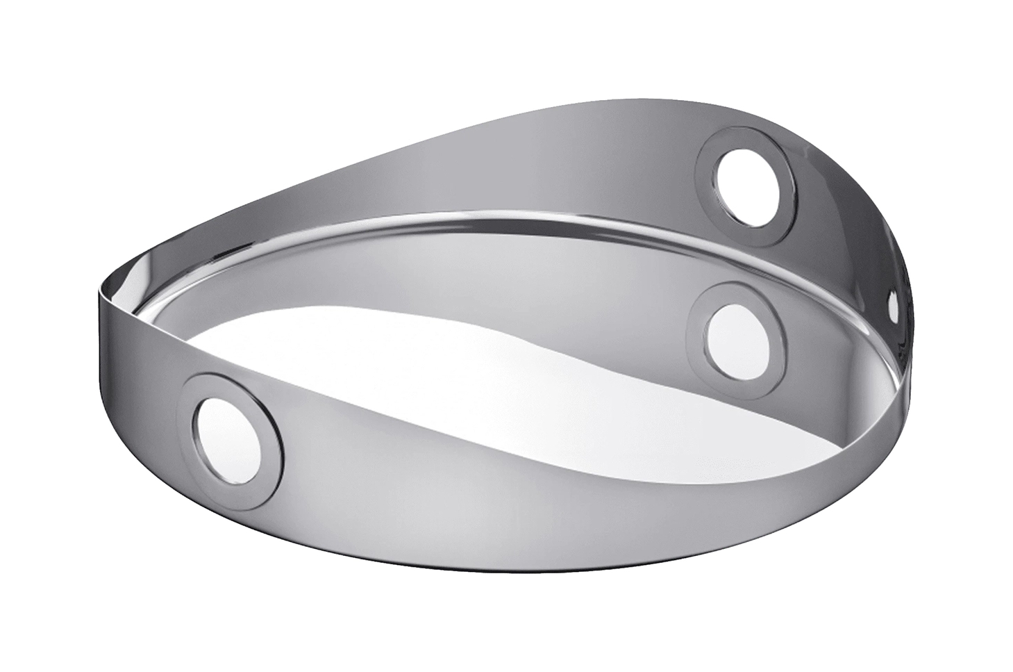 Поднос OH DE CHRISTOFLE 40 см круглый с ручками сталь