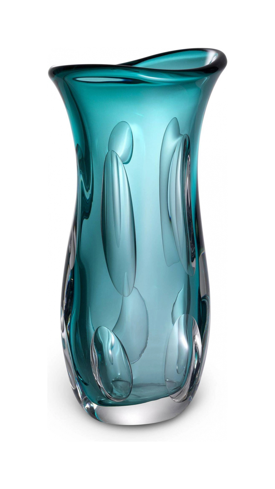 Ваза MATTEO L выдувное стекло, бирюзовая