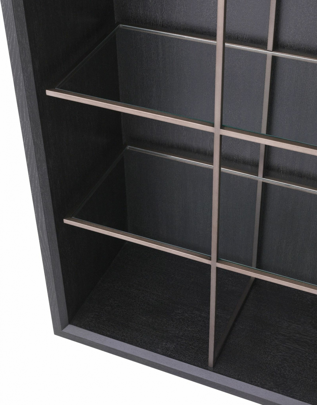 Стеллаж HENNESSEY 150х46 см, угольно-серый дубовый шпон Eichholtz 114218