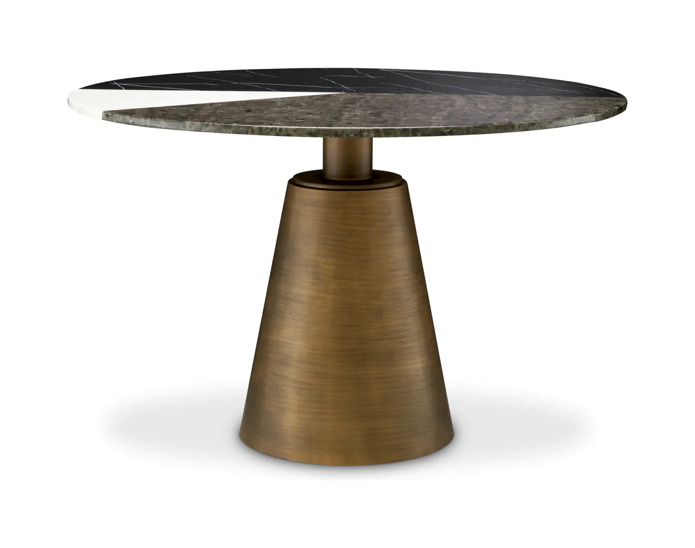 Обеденный стол TRICOLORI 120 см круглый, матовая медь искусственный мрамор