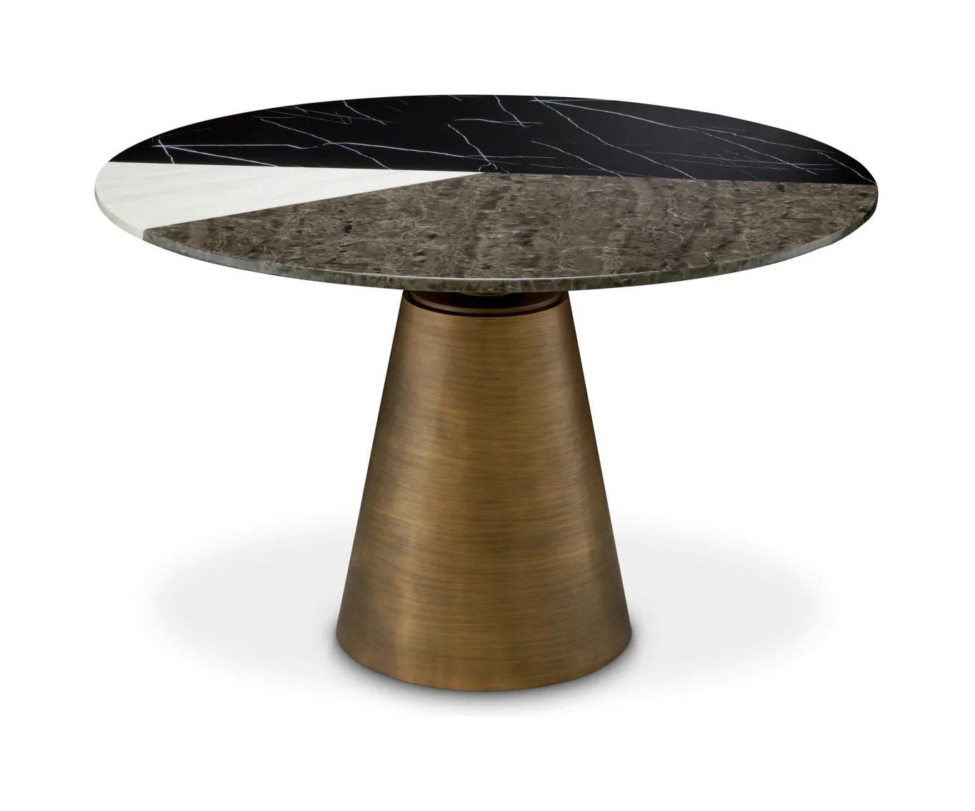 Обеденный стол TRICOLORI 120 см круглый, матовая медь искусственный мрамор Eichholtz 119157