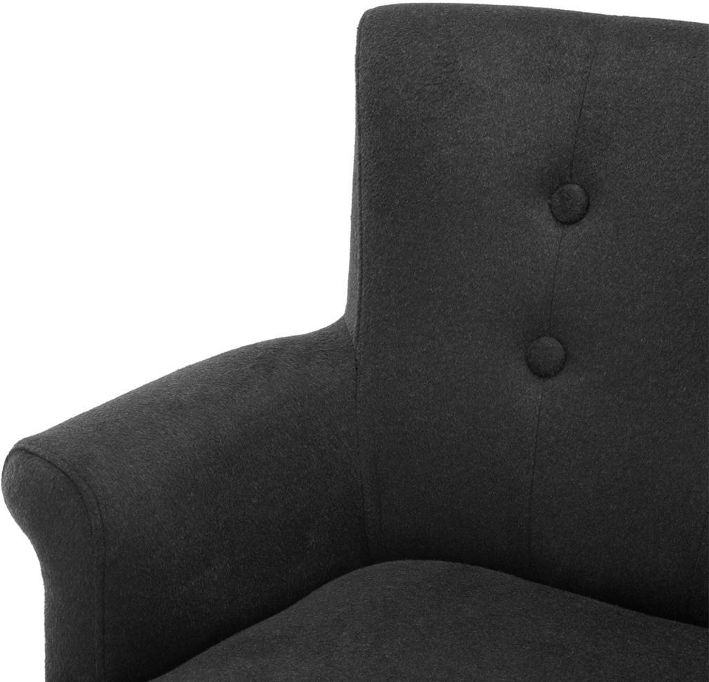 Обеденный стул KEY LARGO с подлокотниками чёрная рогожка, деревянные ножки Eichholtz 107635