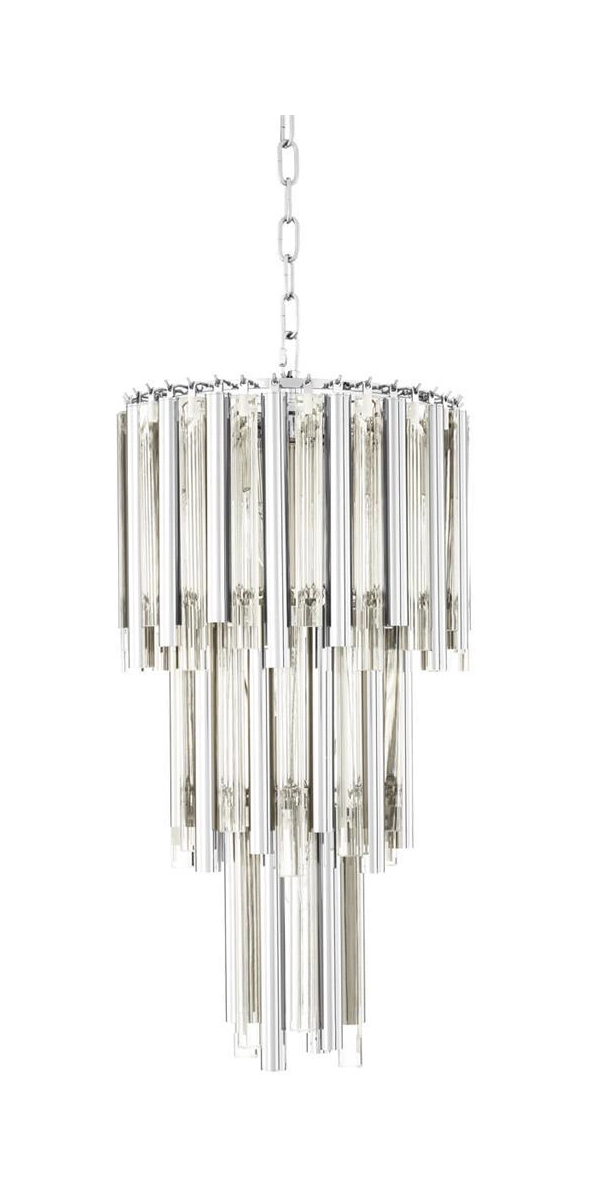 Люстра подвесная GIGI S 35 см круглая, никелевая отделка прозрачное стекло – 2