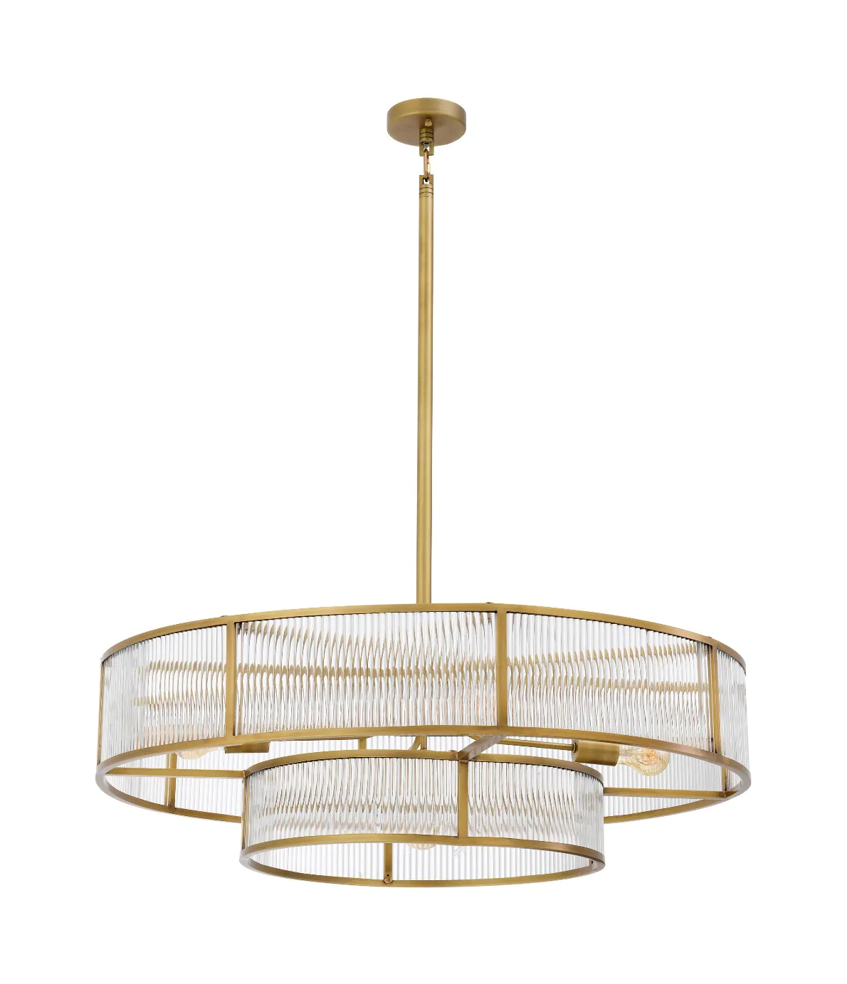 Люстра подвесная MONTPARNASSE 90 см круглая, античная латунь прозрачное стекло – 2