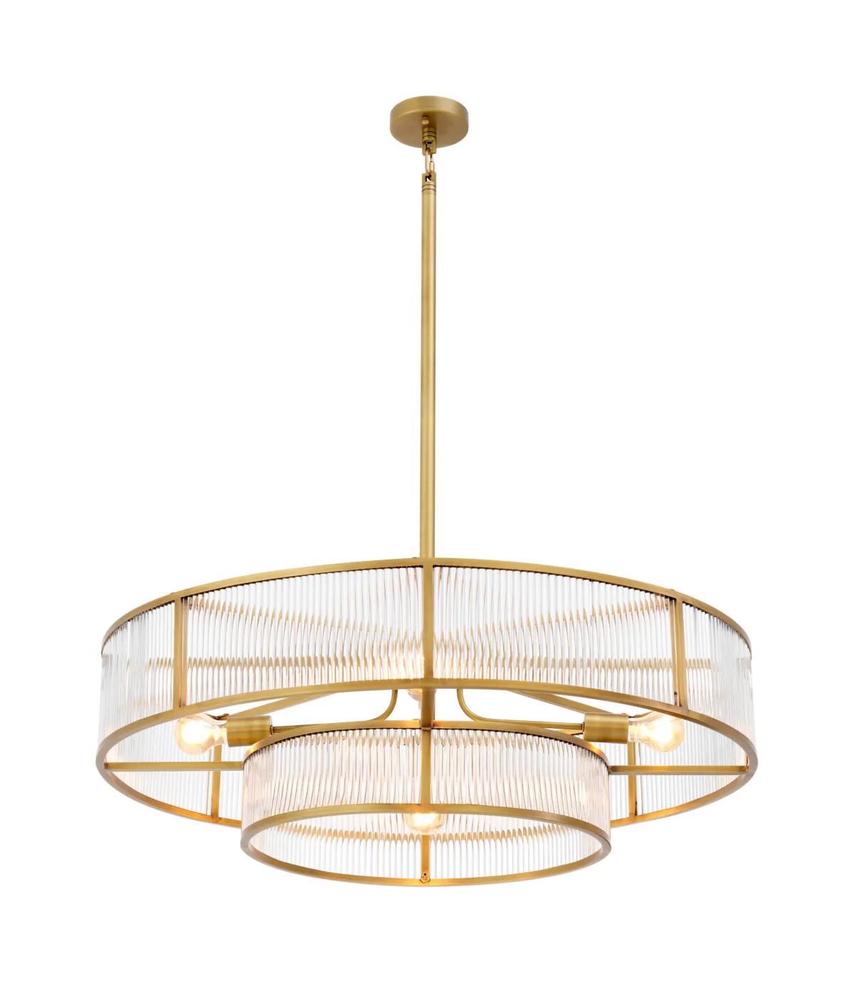 Люстра подвесная MONTPARNASSE 90 см круглая, античная латунь прозрачное стекло Eichholtz 113186