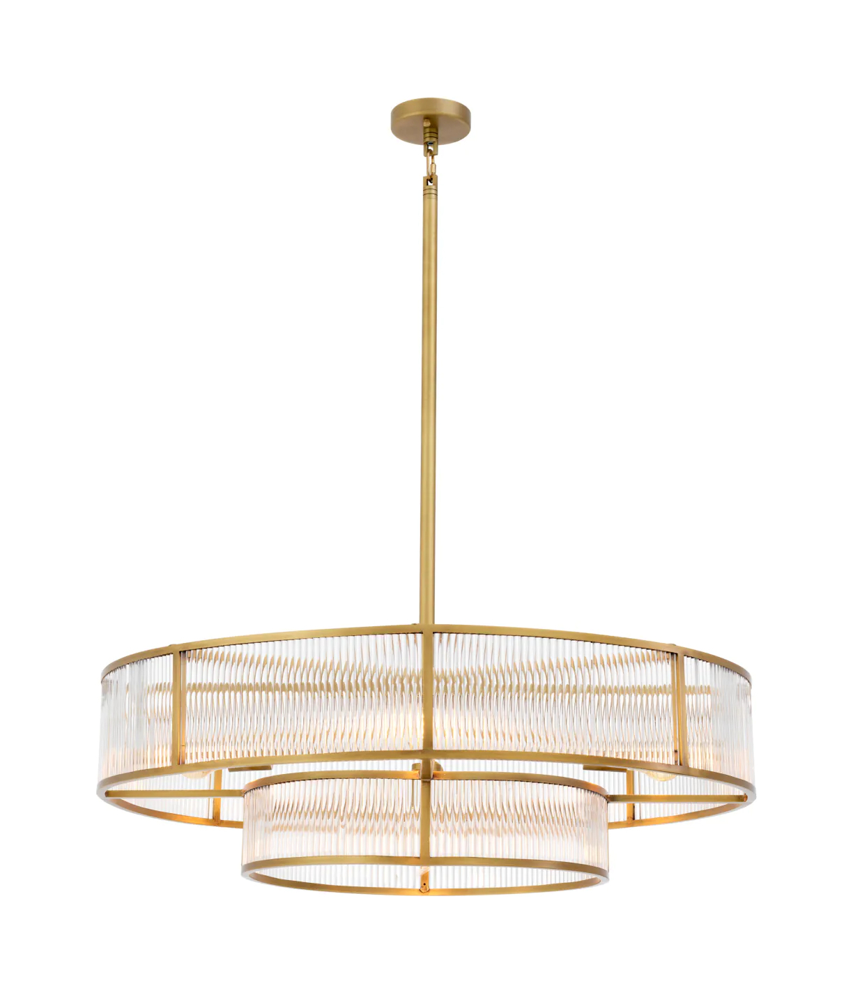 Люстра подвесная MONTPARNASSE 90 см круглая, античная латунь прозрачное стекло Eichholtz 113186