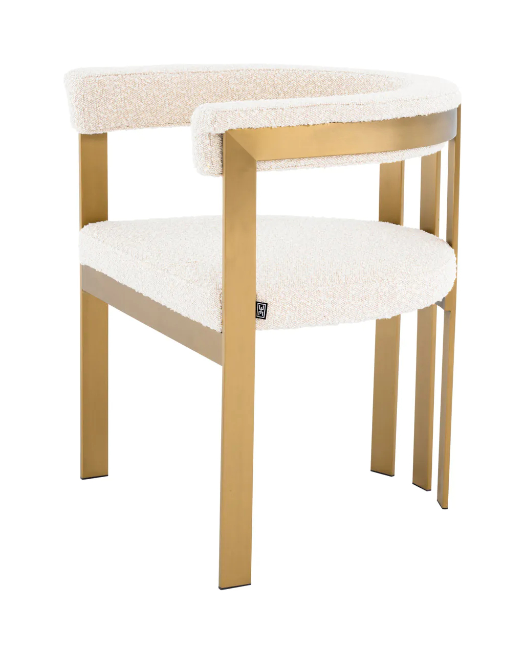 Обеденный стул CLUBHOUSE кремовое букле матовая латунь
