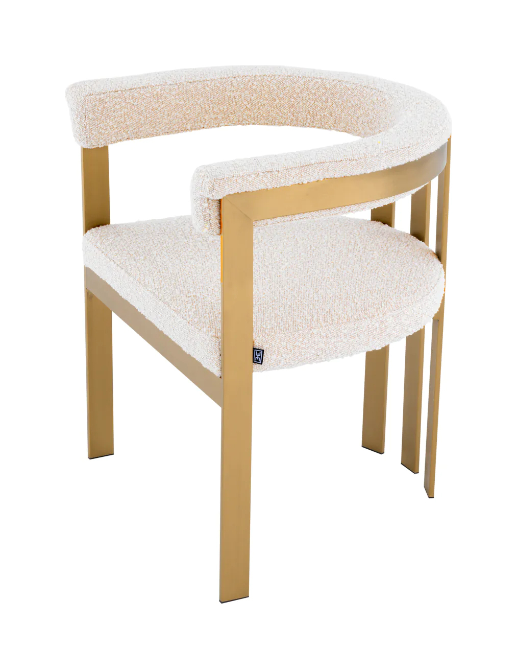 Обеденный стул CLUBHOUSE кремовое букле матовая латунь Eichholtz 113987