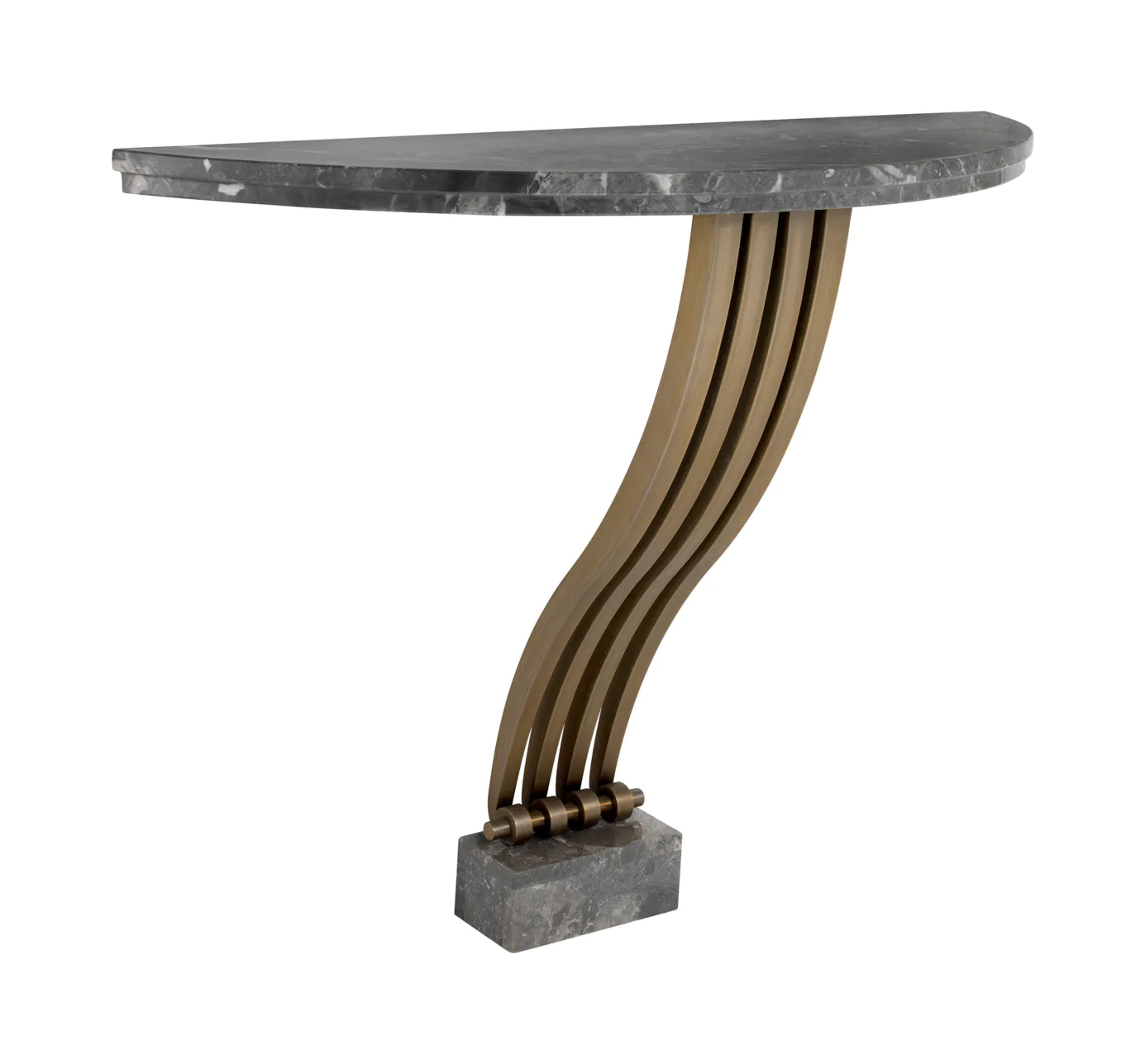 Консоль RENAISSANCE серый мрамор, матовая латунь