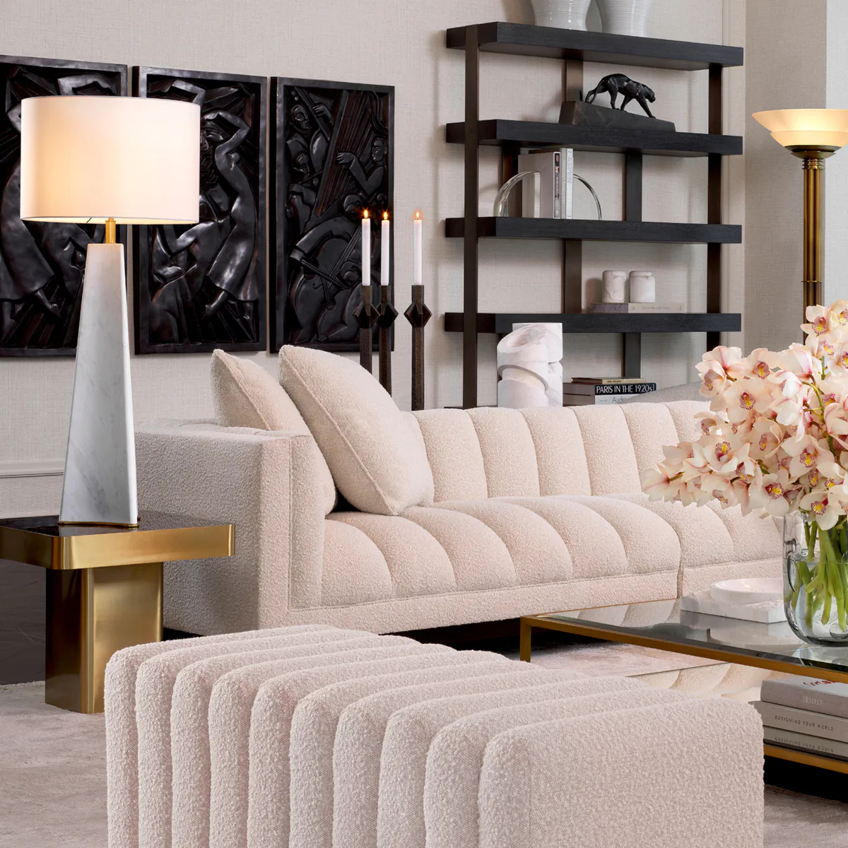 Приставной столик LUXUS 50х50 см квадратный, матовая латунь, керамическое покрытие – 2