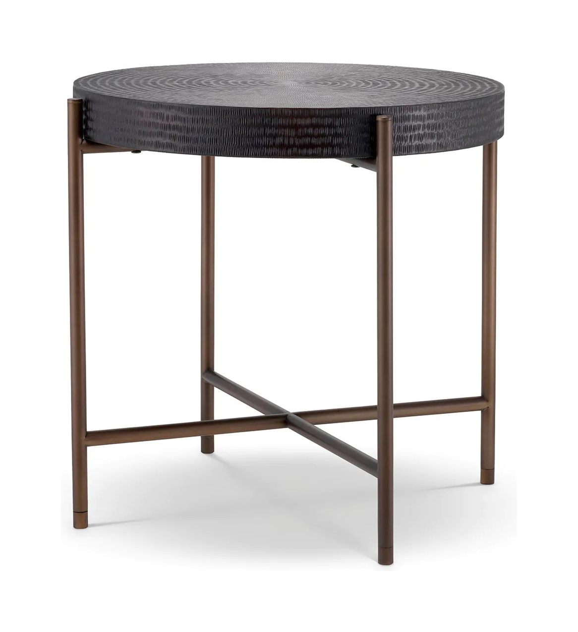 Приставной столик NIKOS 59 см круглый бронзово-коричневый