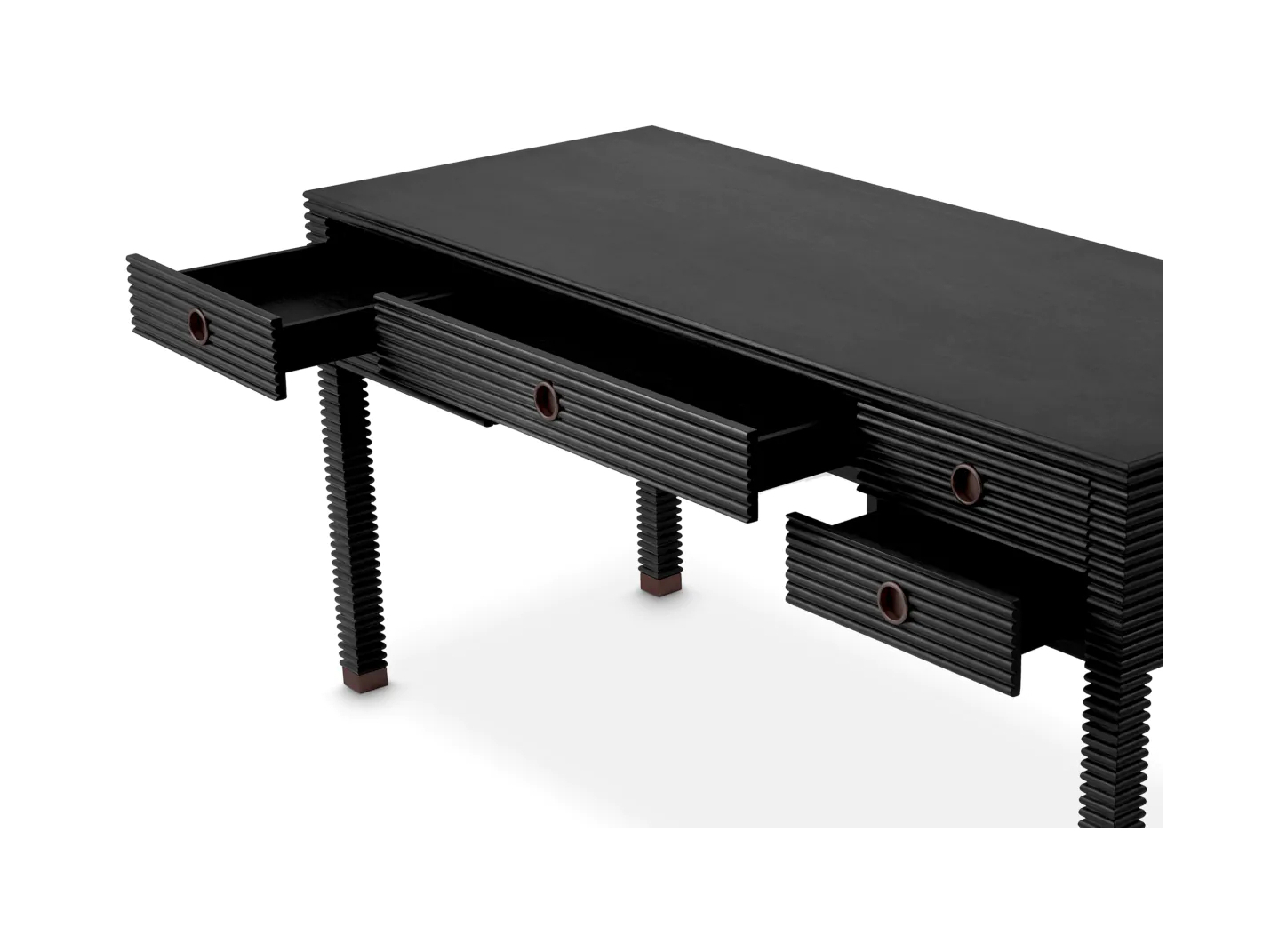 Письменный стол DIMITRIOS древесно-угольный дубовый шпон, бронзовая отделка Eichholtz 114437