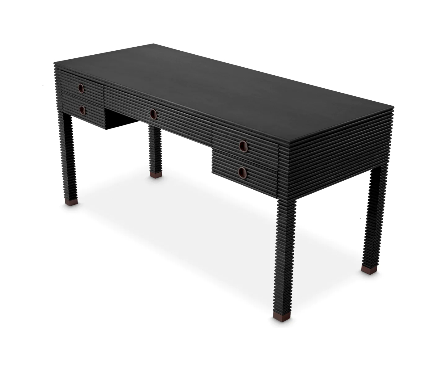 Письменный стол DIMITRIOS древесно-угольный дубовый шпон, бронзовая отделка Eichholtz 114437