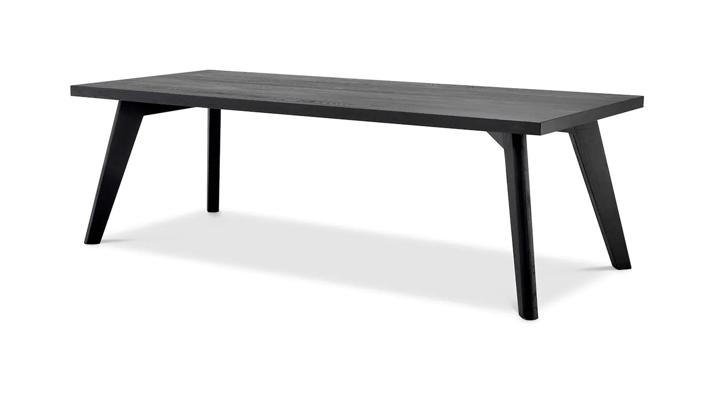 Обеденный стол BIOT 240x100 см прямоугольный, чёрный дуб