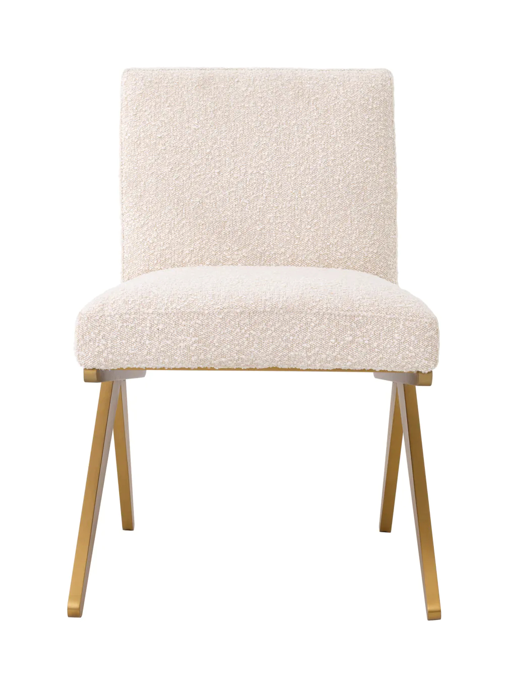Обеденный стул FICO кремовое букле, отделка матовой латунью Eichholtz 114716