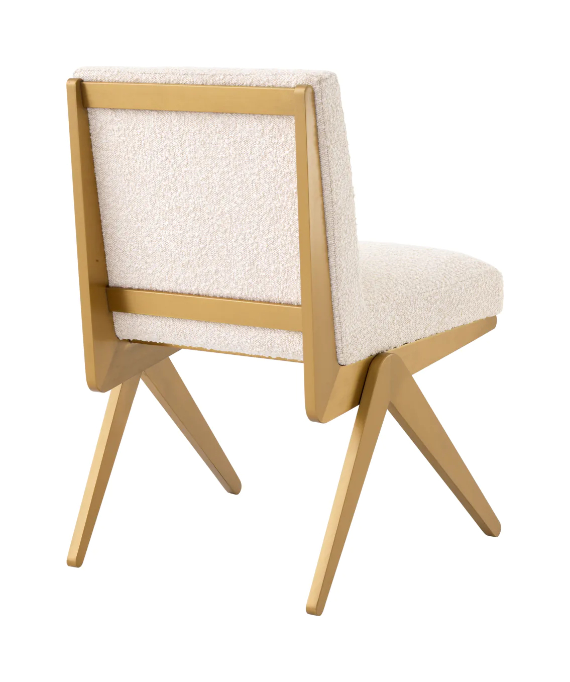 Обеденный стул FICO кремовое букле, отделка матовой латунью Eichholtz 114716