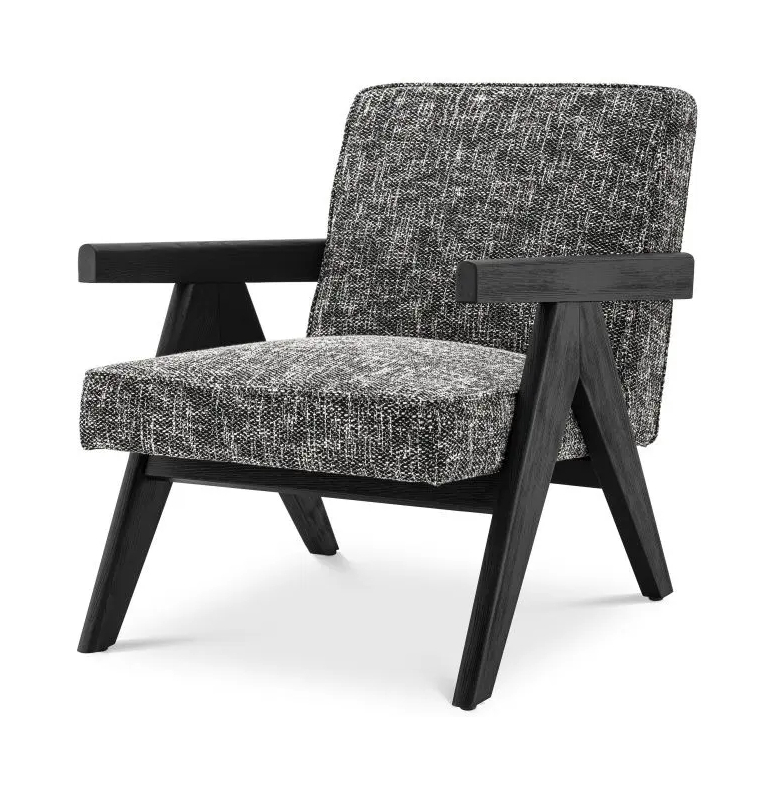 Кресло GRETA чёрное, деревянное основание