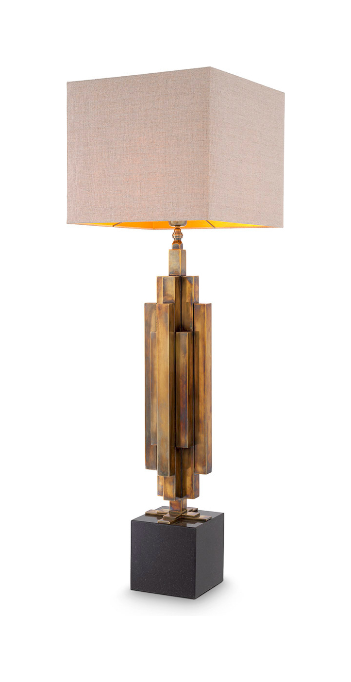 Настольная лампа ELLIS старинная латунь гранитное основание