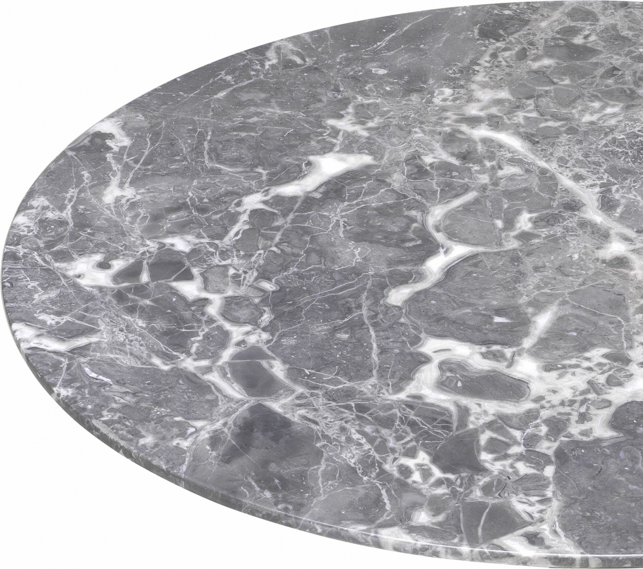 Обеденный стол FLOW 85 см круглый, серый мрамор брашированная латунь Eichholtz 116290