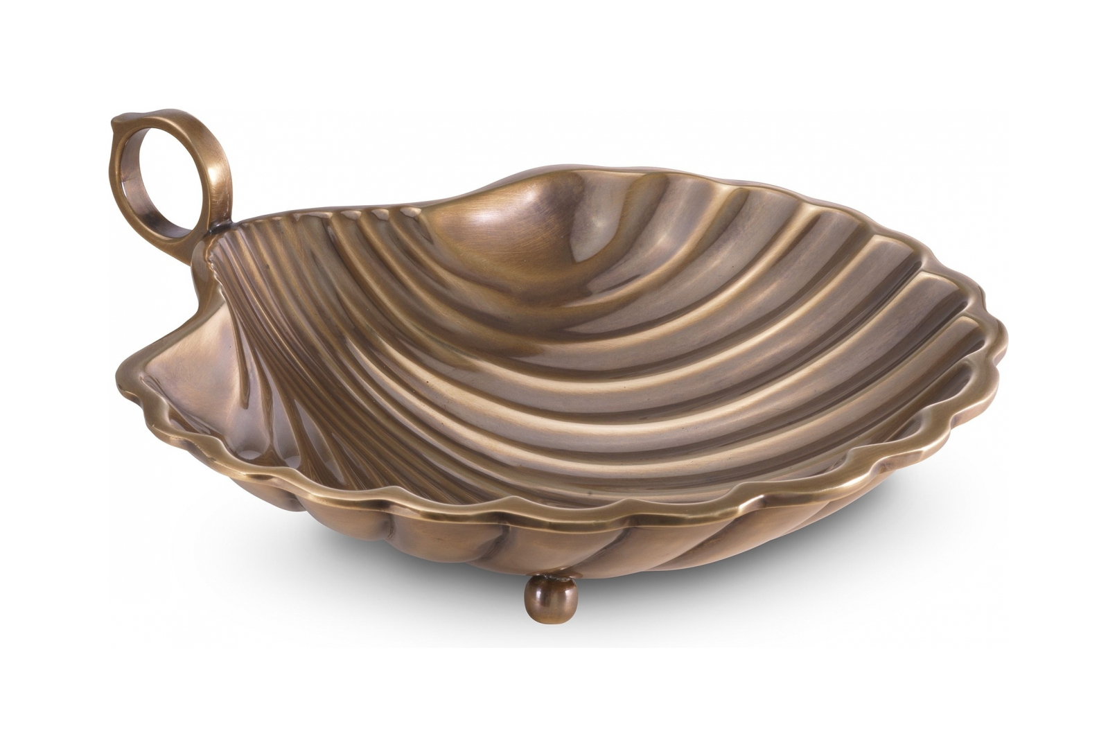Поднос SHELL M 22.5х19.5 см винтажная латунь
