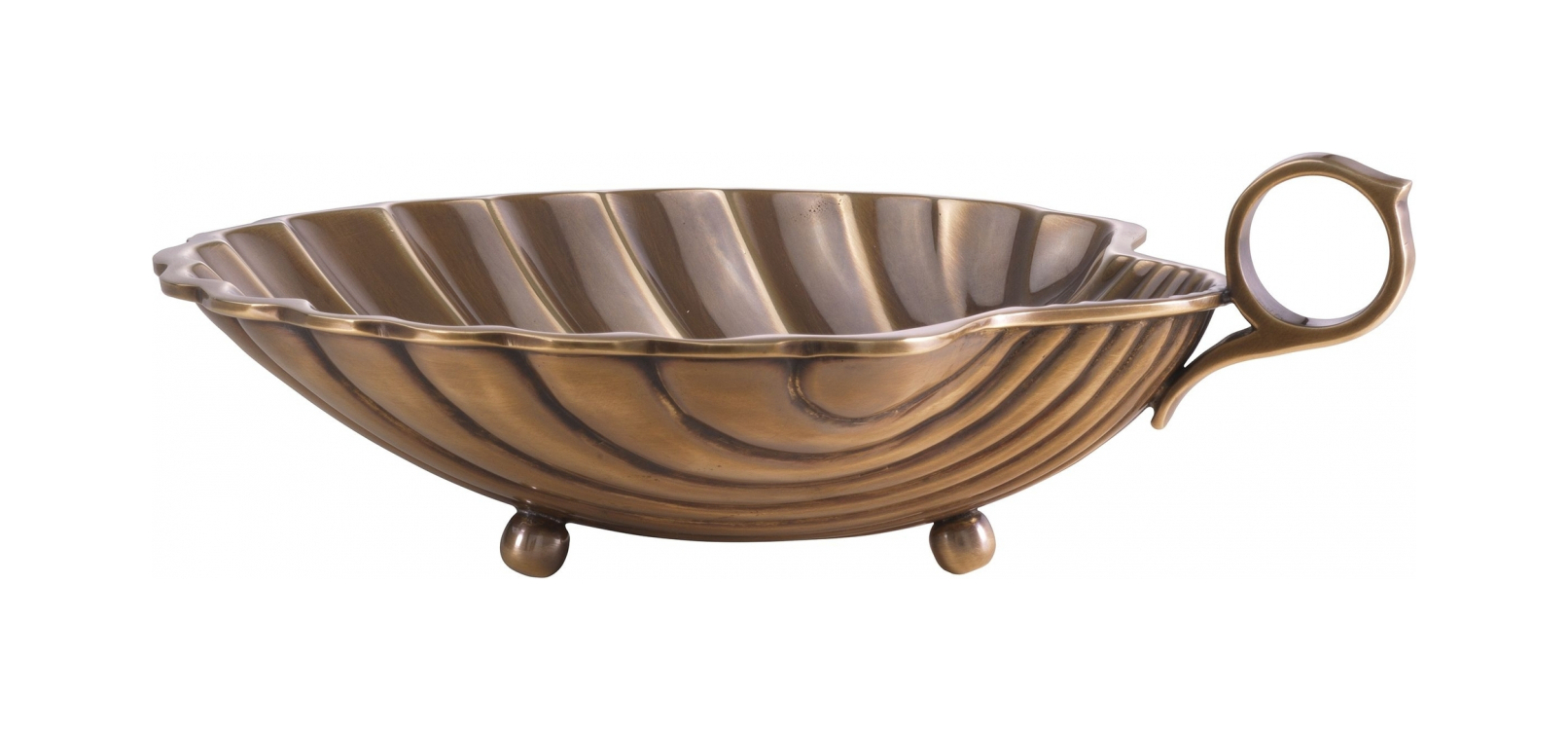 Поднос SHELL M 22.5х19.5 см винтажная латунь – 2