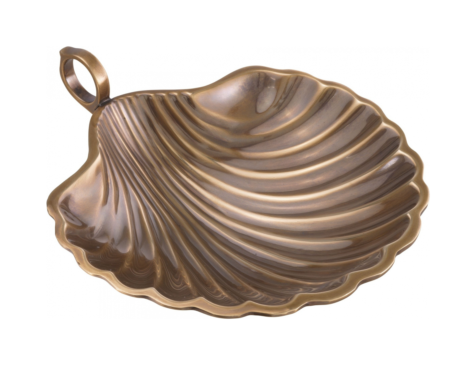 Поднос SHELL M 22.5х19.5 см винтажная латунь Eichholtz 115962