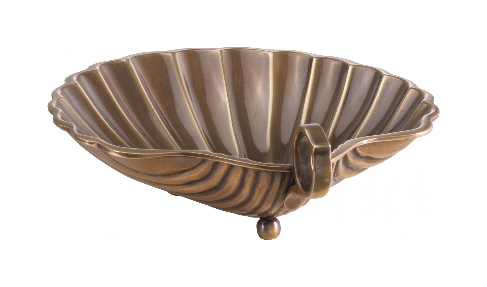 Поднос SHELL M 22.5х19.5 см винтажная латунь Eichholtz 115962