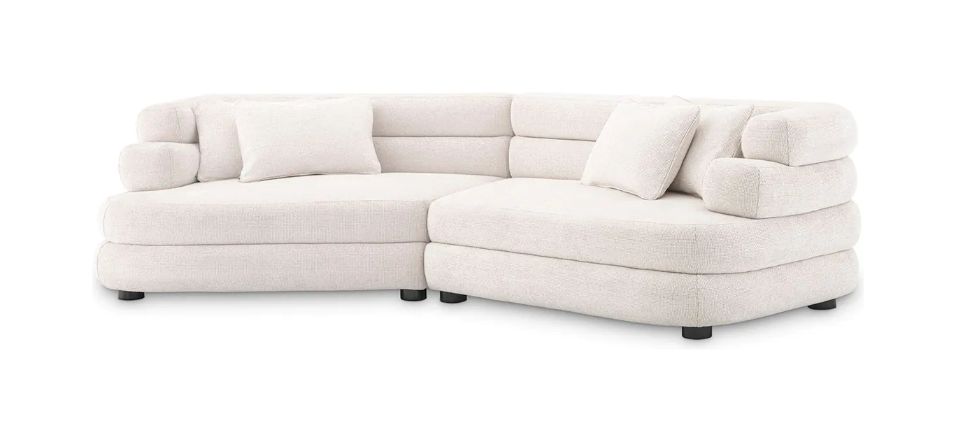 Диван MALAGA L бежевый с чёрными ножками