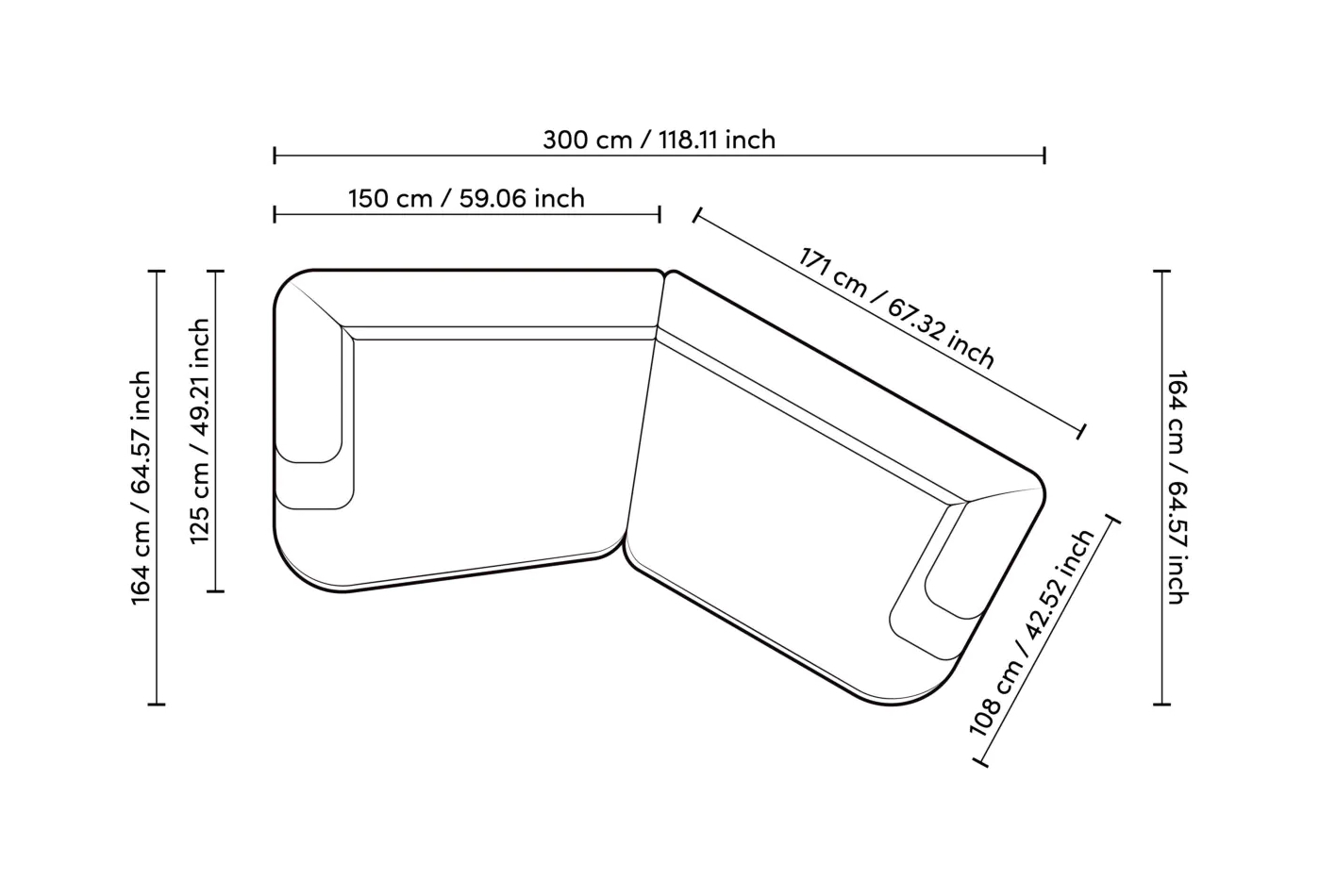 Диван MALAGA L бежевый с чёрными ножками Eichholtz 116722