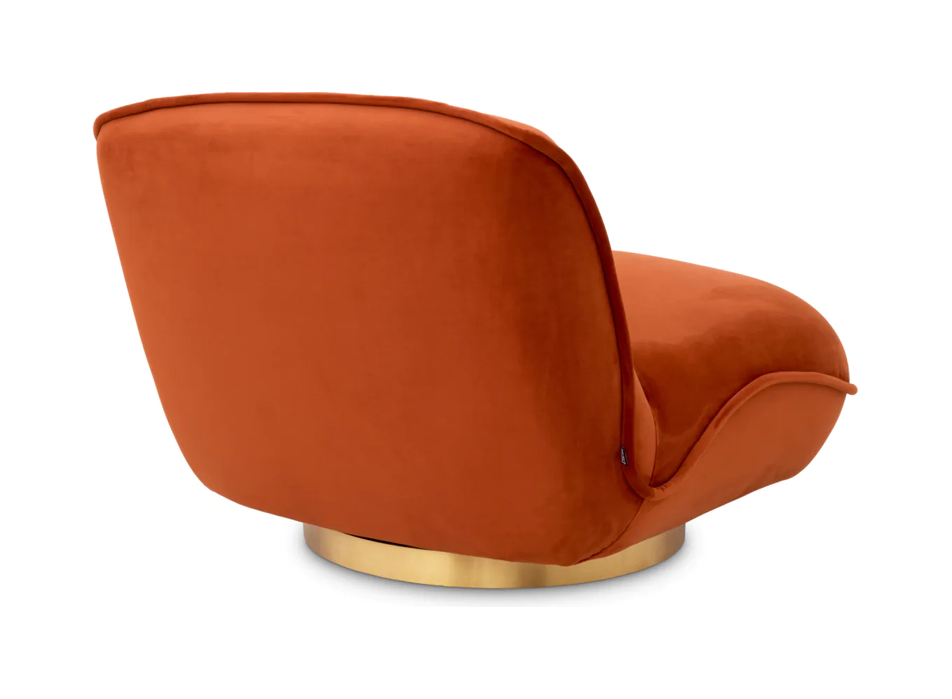 Вращающееся кресло RELAX оранжевый бархат, латунное основание Eichholtz 116527