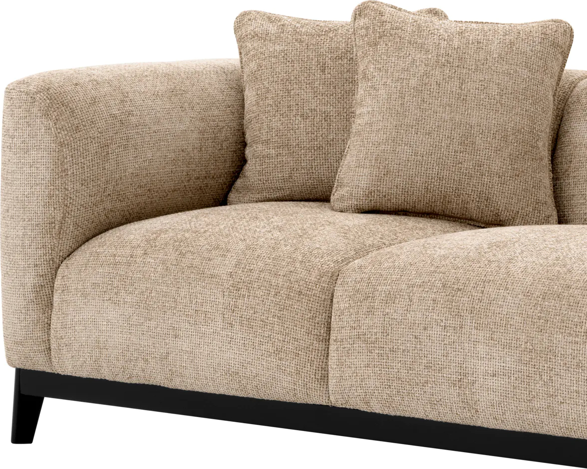 Диван CORSO песочный, чёрное основание Eichholtz 117681