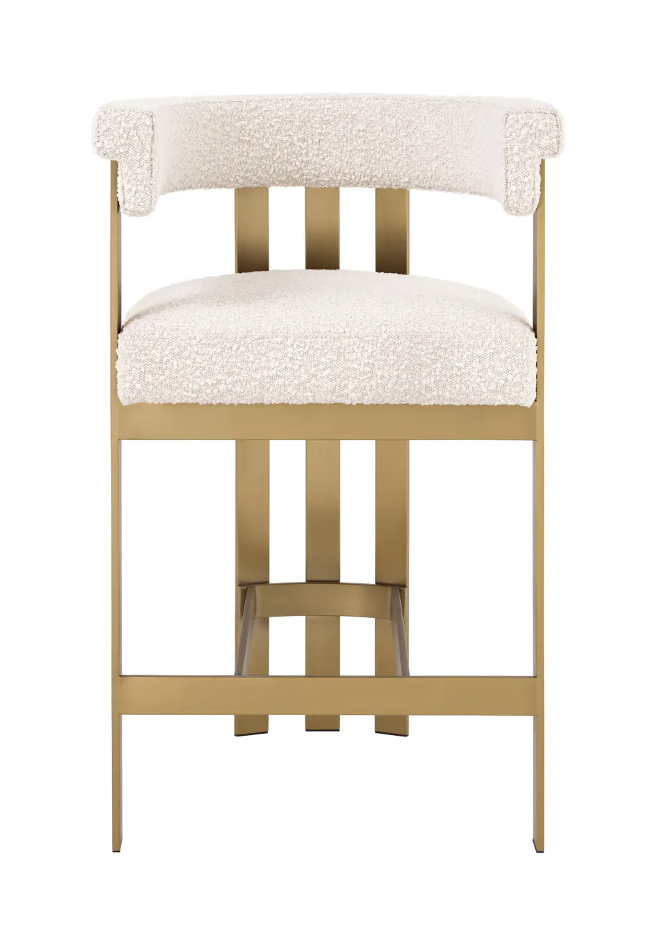 Полубарный стул CLUBHOUSE кремовое букле матовая латунь – 2