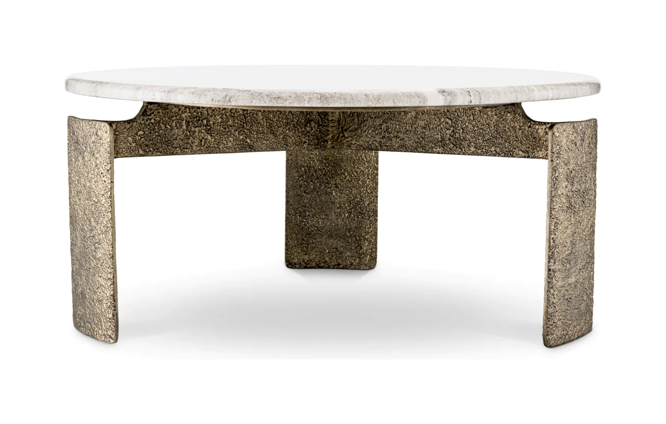 Журнальный столик BODEGA 100 см круглый, бежевый мрамор Eichholtz 118216