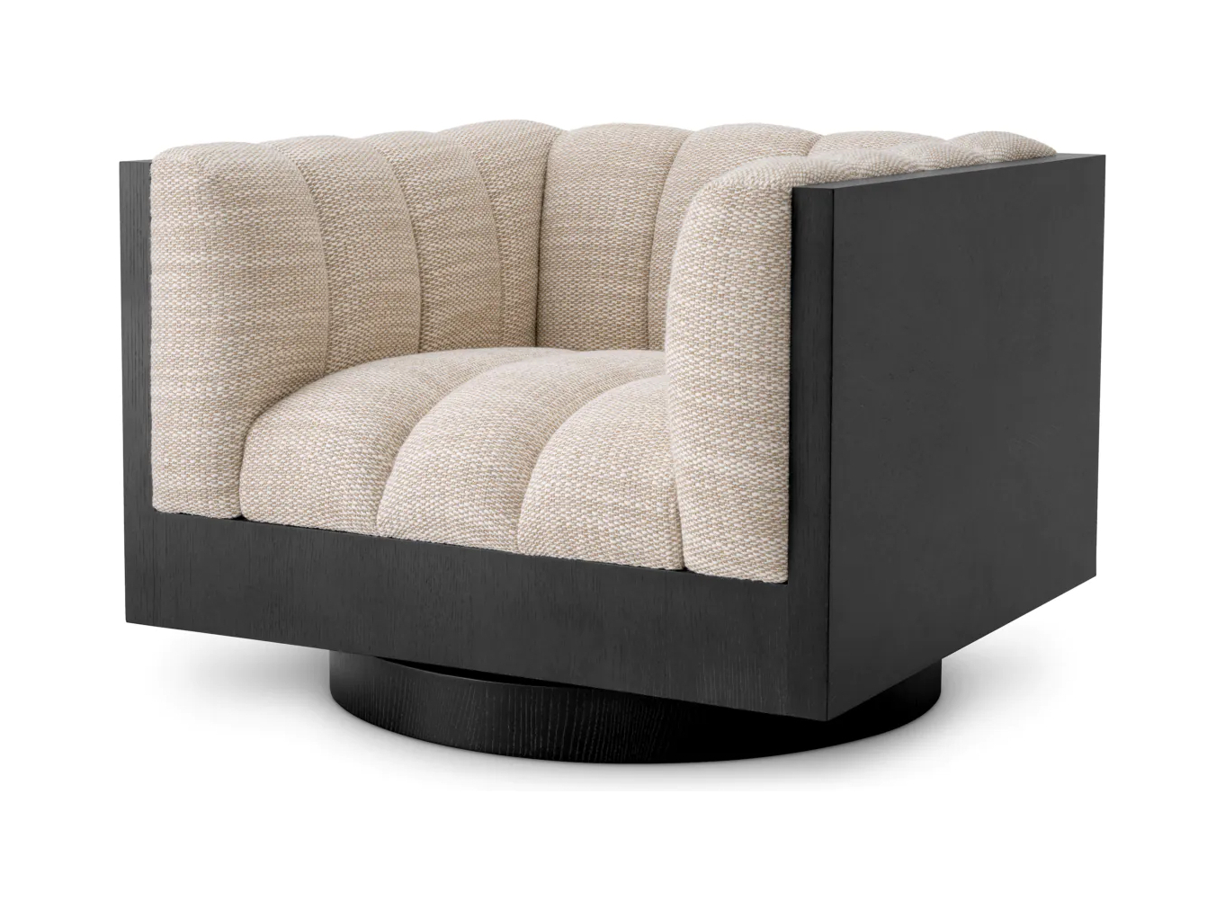 Вращающееся кресло DAVIDE песочное с дубовым основанием