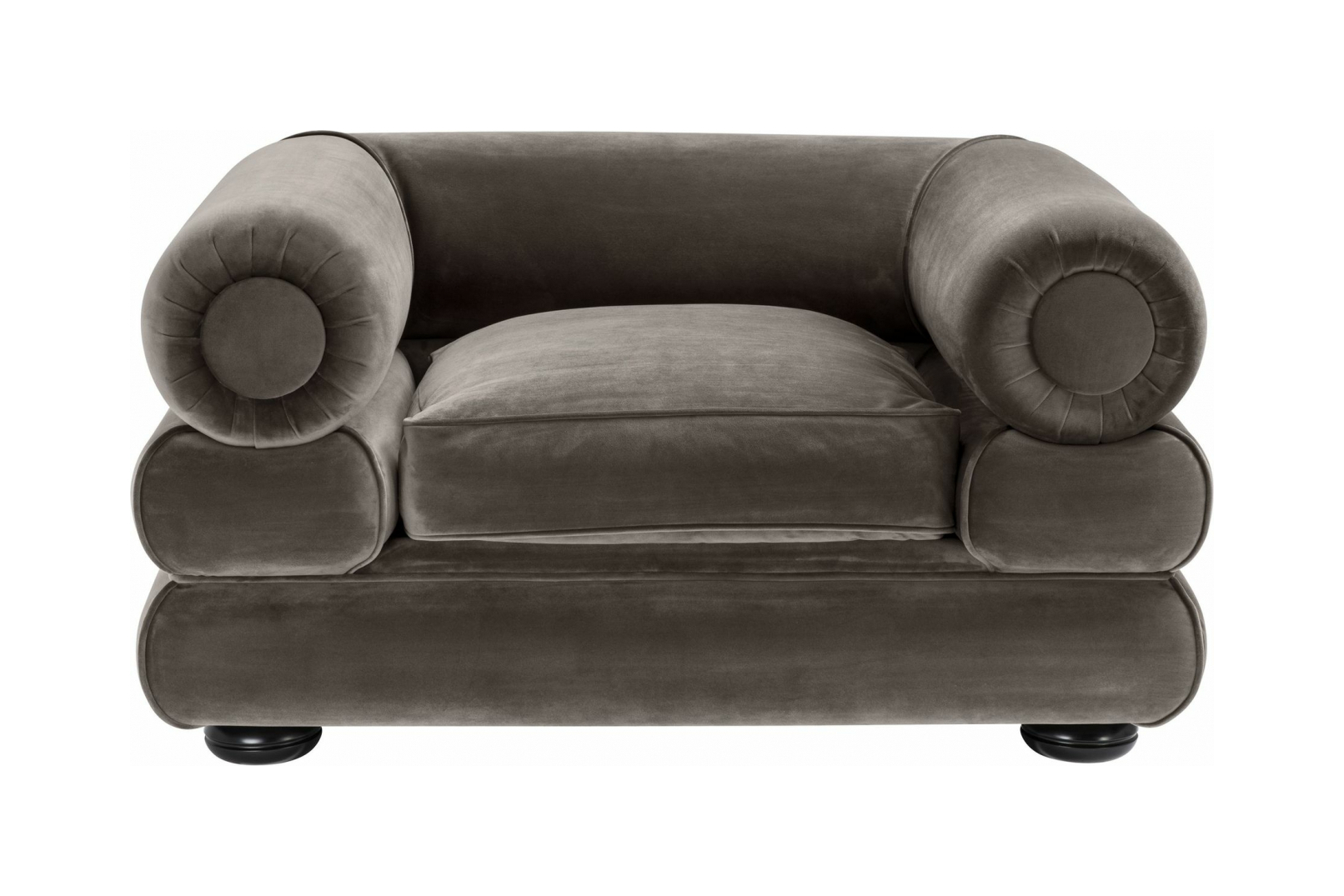 Кресло COACHELLA серый бархат чёрные ножки Eichholtz 113238