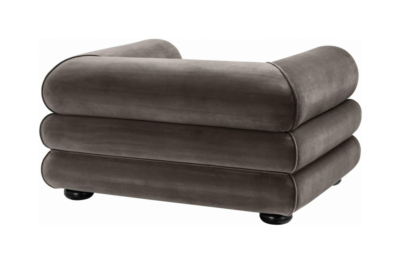 Кресло COACHELLA серый бархат чёрные ножки Eichholtz 113238