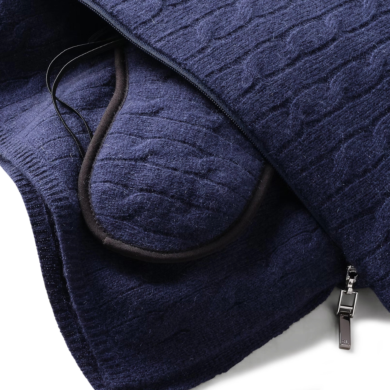 Дорожный набор CABLE плед, маска и сумка, темно-синий кашемир Ralph Lauren Home 650518351006