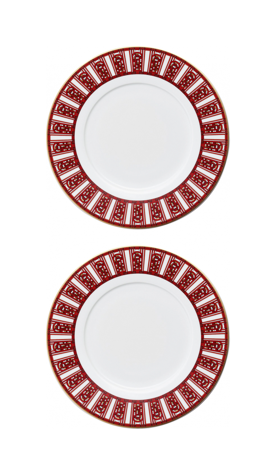 Набор из 2 десертных тарелок ARCADIA 21 см фарфор красный