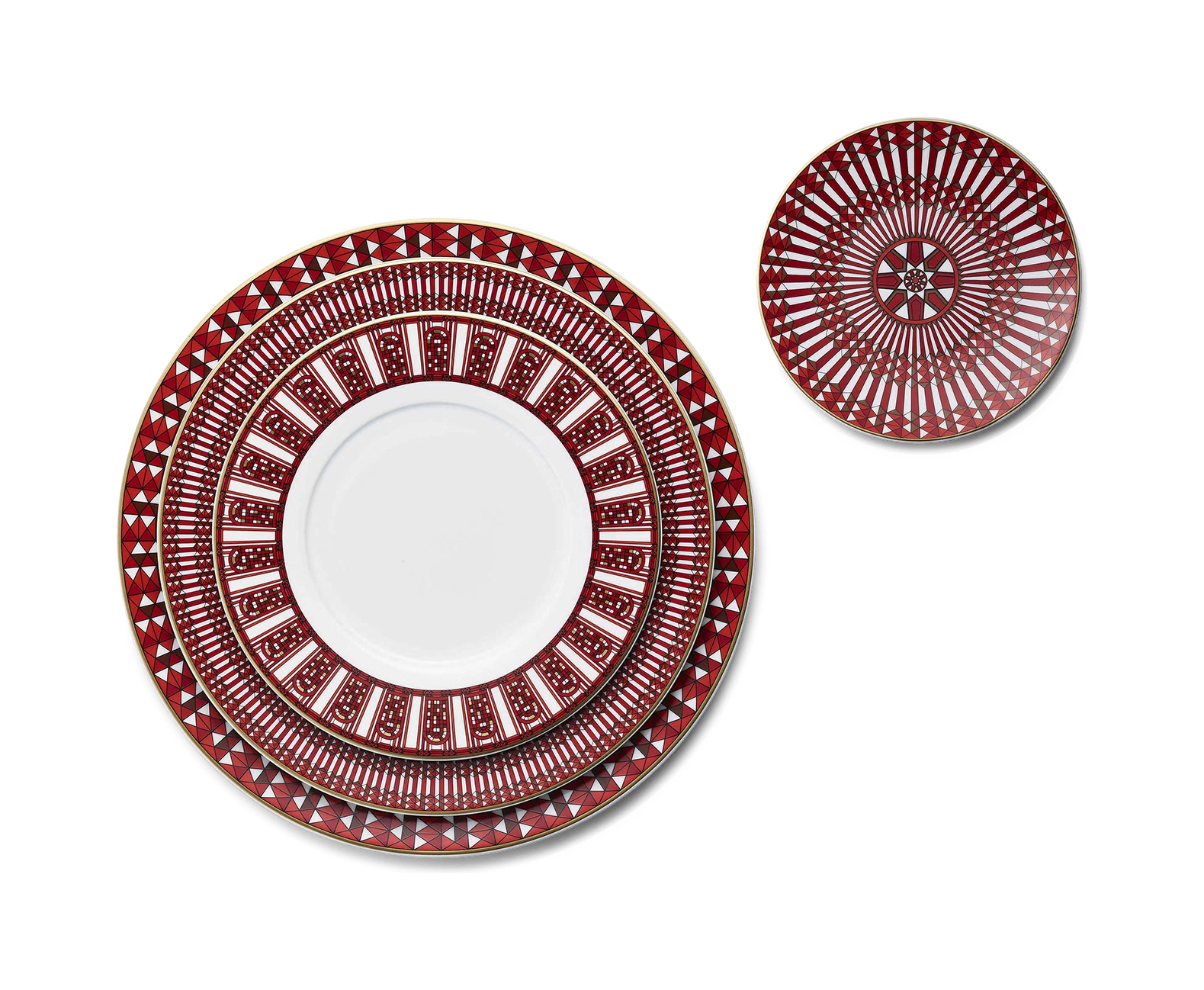 Тарелка подстановочная ARCADIA 31 см фарфор красная Baccarat 2817038