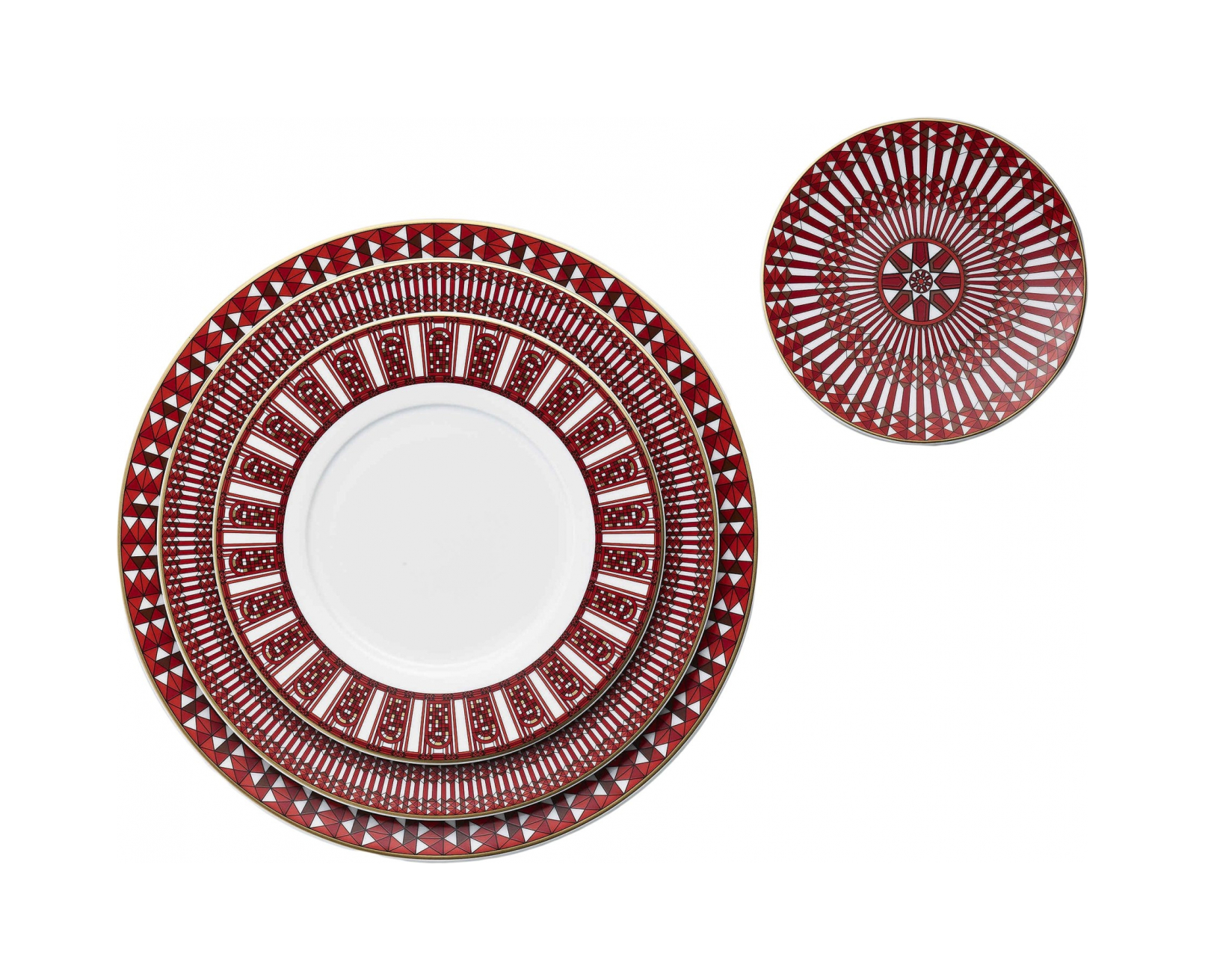 Тарелка для хлеба и масла ARCADIA 16 см фарфор красная Baccarat 2817035