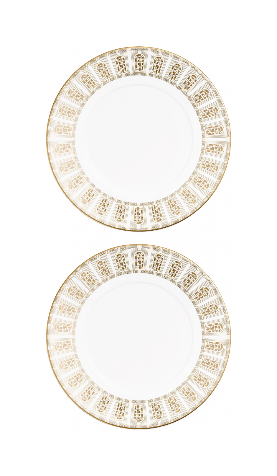 Набор из 2 десертных тарелок ARCADIA 21 см фарфор золотой