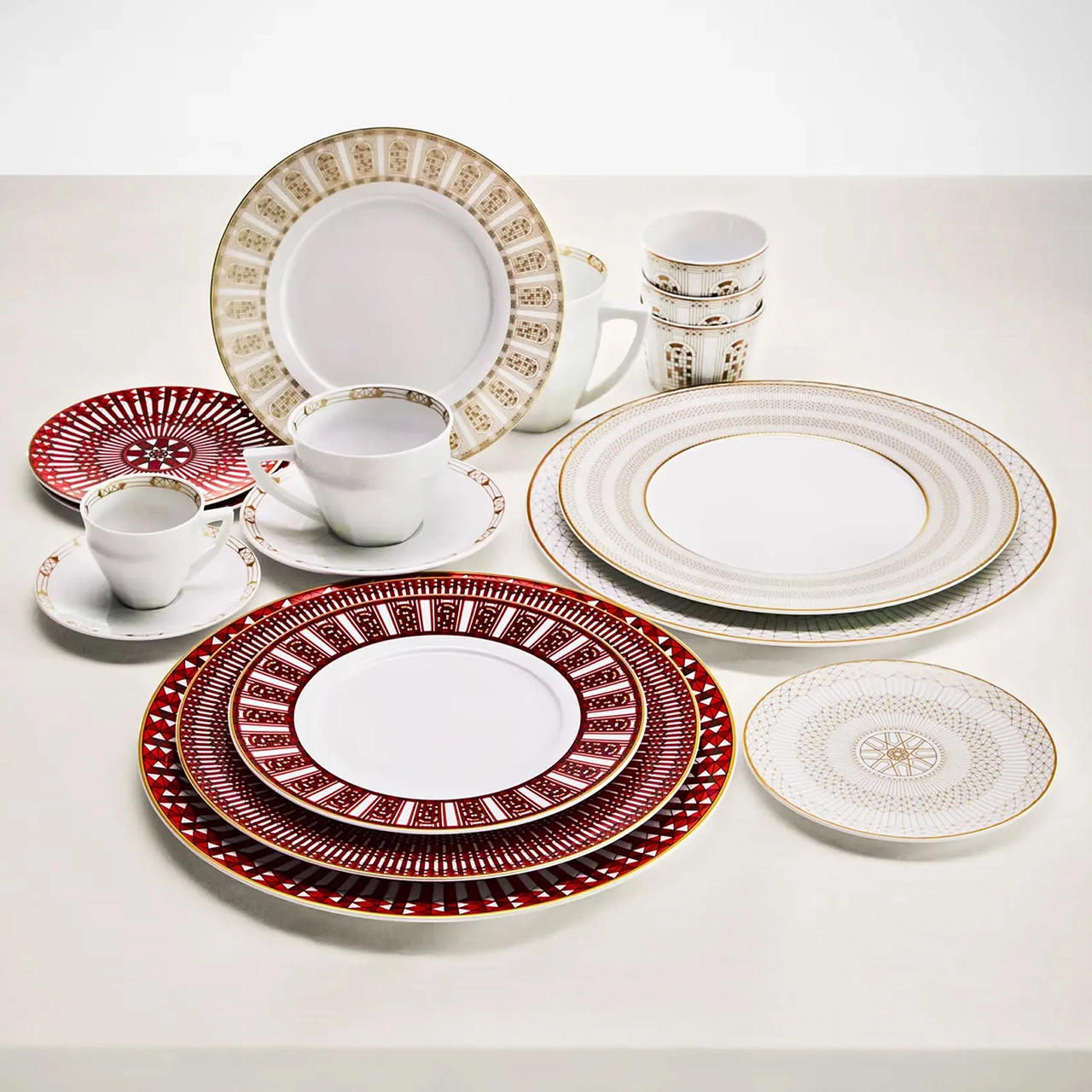 Набор из 2 десертных тарелок ARCADIA 21 см фарфор золотой – 2