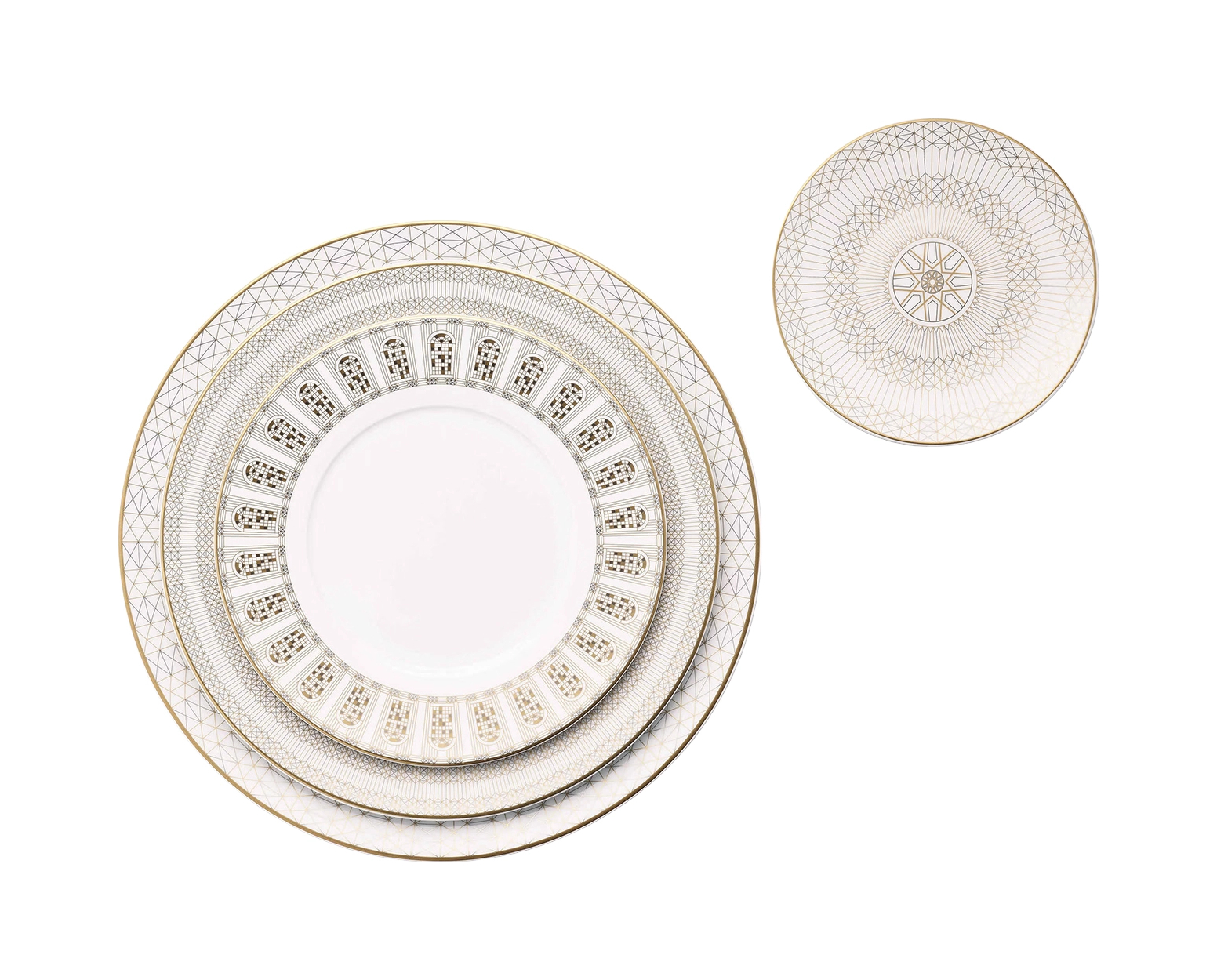 Набор из 2 десертных тарелок ARCADIA 21 см фарфор золотой Baccarat 2817041