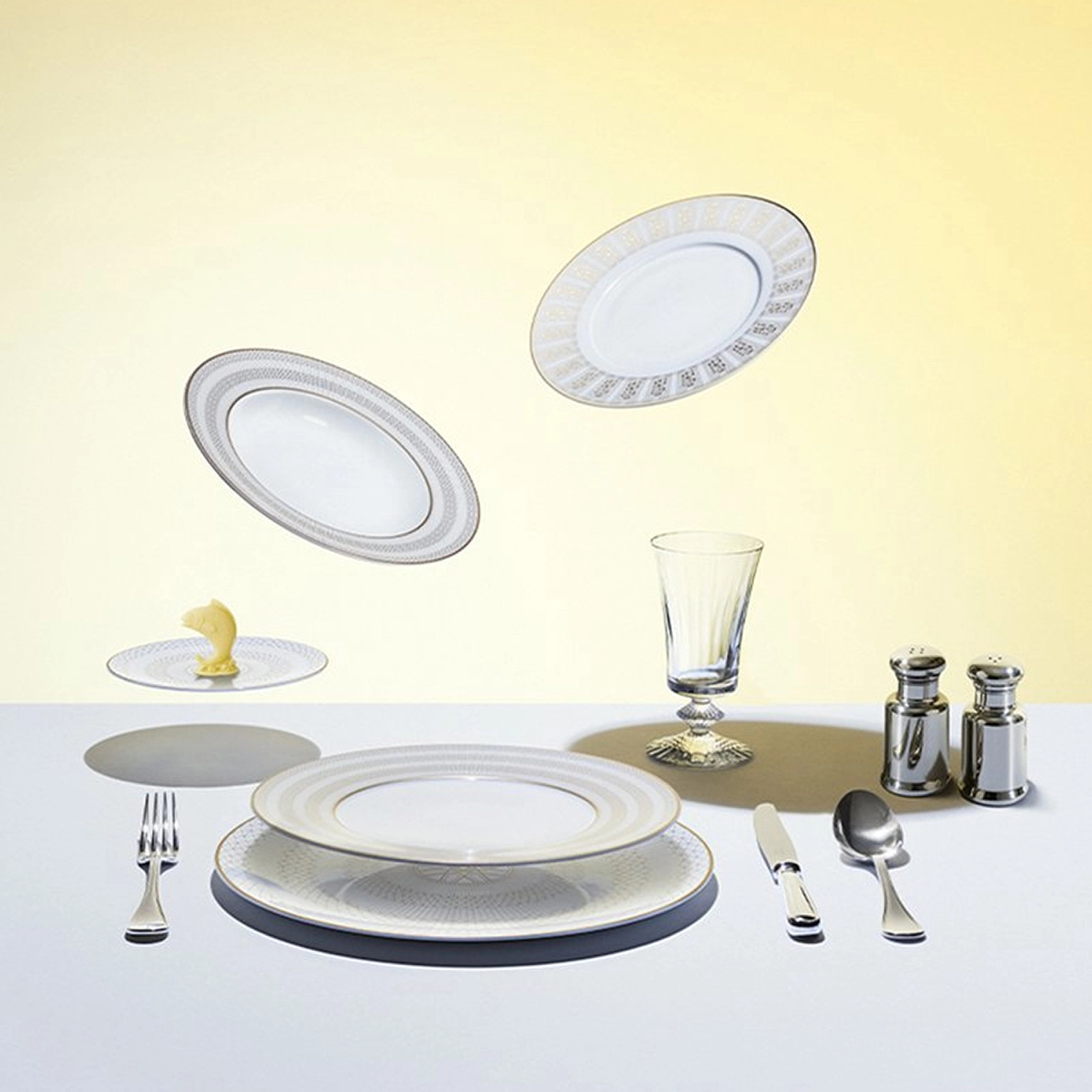 Набор тарелок суповых ARCADIA 2 шт фарфор 23 см золотой – 2