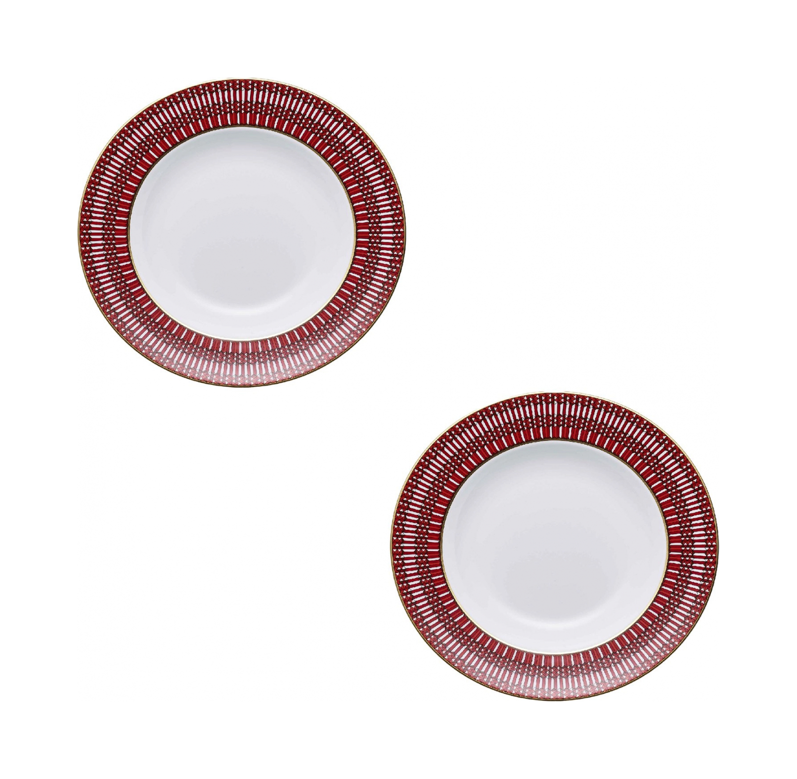 Набор тарелок суповых ARCADIA 2 шт фарфор 23 см красный