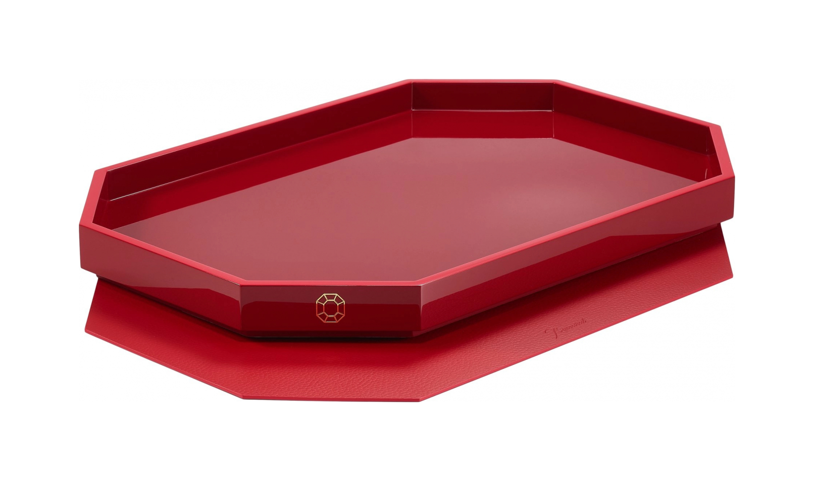 Поднос OCTOGONE M 46х32 см красный Baccarat 2816915