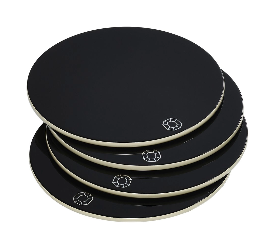 Подставки для стаканов OCTOGONE черные 4 шт