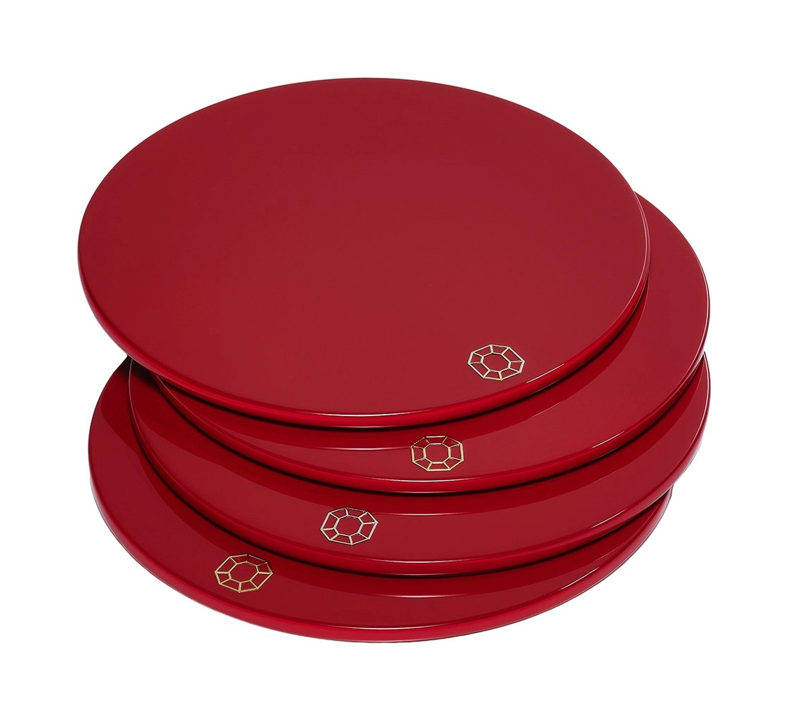 Подставки для стаканов OCTOGONE красные 4 шт